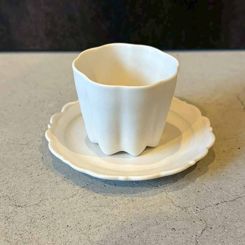 カヌレ茶器 茶杯　白｜作家　藤村佳澄【FK13】