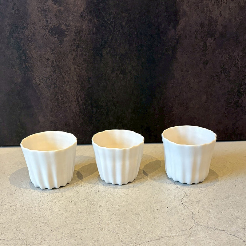カヌレ茶器 茶杯　白｜作家　藤村佳澄【FK14】