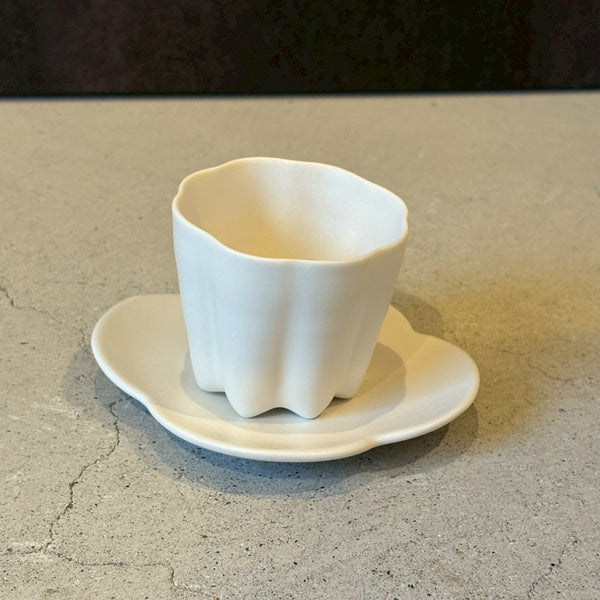 カヌレ茶器 茶托　白｜作家　藤村佳澄【FK15】