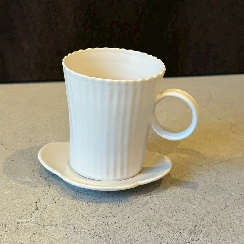 カヌレ茶器 茶托　白｜作家　藤村佳澄【FK15】