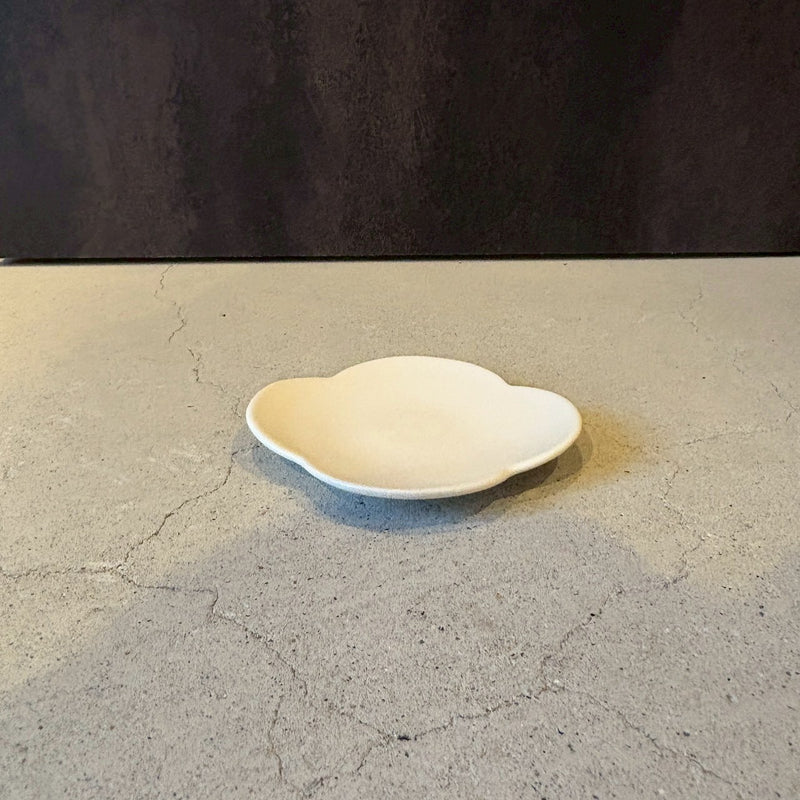 カヌレ茶器 茶托　白｜作家　藤村佳澄【FK15】