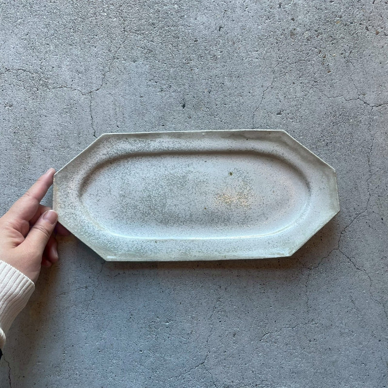 ８角ロングプレート　白【FS24c】