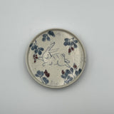 4-inch plate (rabbit and bush clover) [HG15]