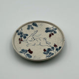 4-inch plate (rabbit and bush clover) [HG15]
