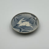 4寸皿（うさぎ・ススキ）【HG16】