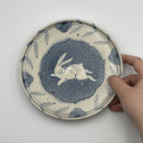 5寸皿（うさぎ・花）【HG9】