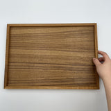 チーク材　スタックトレー L　鎬リム【J5】