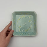 Square plate, Mimosa design [kaji5]