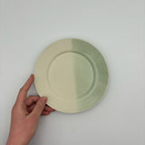 Rimmed plate, white x mint [kaji8]