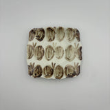 Butterfly Fluttering Square Plate, Ocher [M5a]