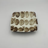 Butterfly Fluttering Square Plate, Ocher [M5a]