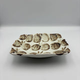 Butterfly Fluttering Square Plate, Ocher [M5b]