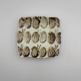 Butterfly Fluttering Square Plate, Ocher [M5b]