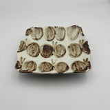 Butterfly Fluttering Square Plate, Ocher [M5c]