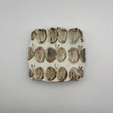 Butterfly Fluttering Square Plate, Ocher [M5c]