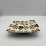 Butterfly Fluttering Square Plate, Ocher [M5c]