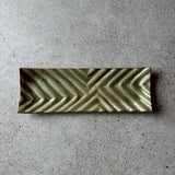 波紋長皿　樫灰釉【MD11】