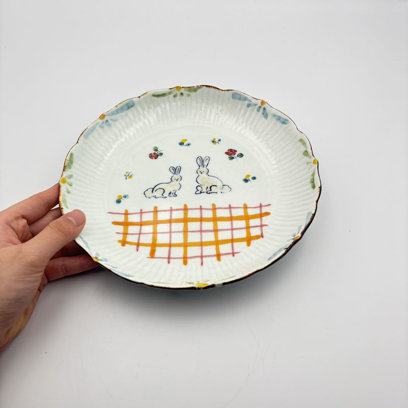 骨董３ 花模様の陶器の皿 稜花7寸皿｜TATA pottery studio – nokaze｜陶器、和食器、うつわの通販