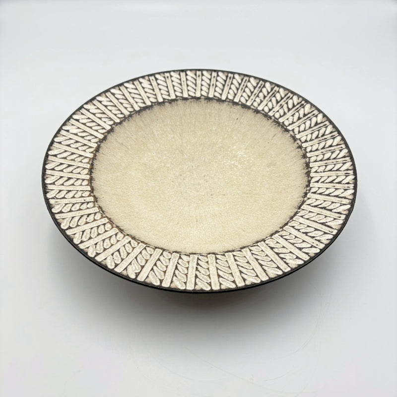 縄目 リム皿 大 白｜作家 山本雅則（信楽焼） – nokaze｜陶器、和食器