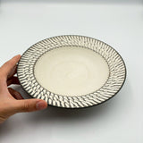 忍 浮雕边盘 中号 白色【YM 2-2】