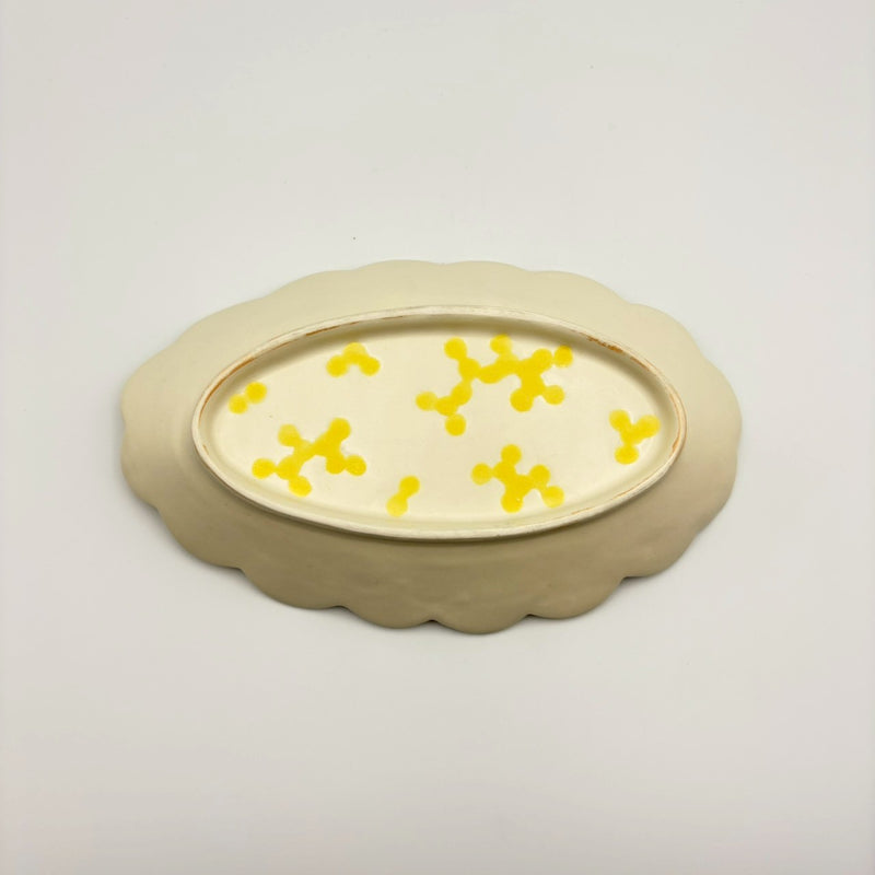 ミモザ はな楕円深皿L｜本郷里奈 – nokaze｜陶器、和食器、うつわの通販