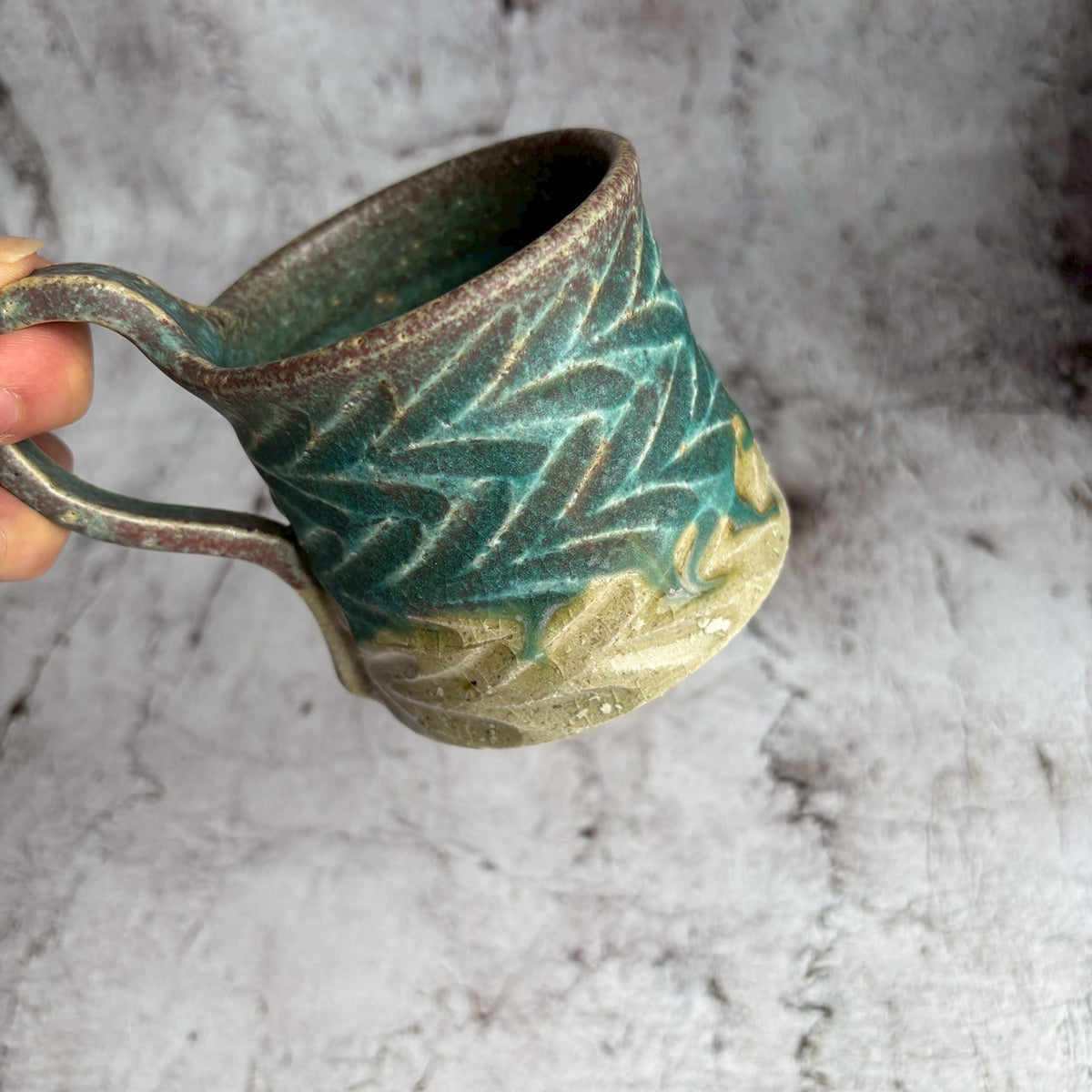 上手マグ 青A｜作家 藤原純（信楽焼） – nokaze｜陶器、和食器、うつわ