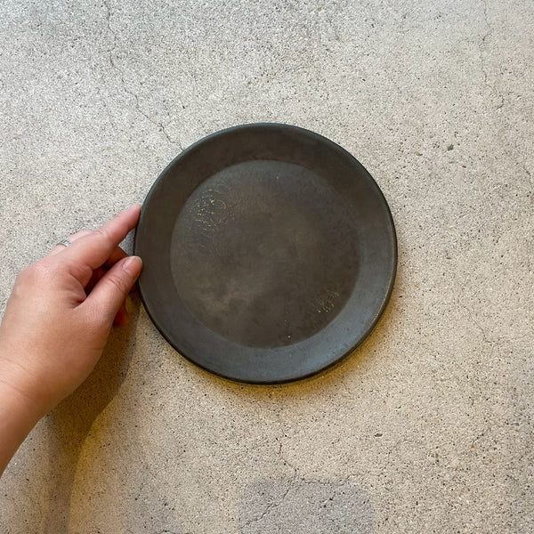 炭化焼き締め　５寸皿【石川2c】