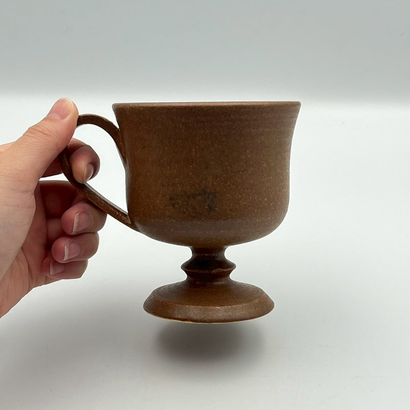 茶色の小型陶器器 玉脚コーヒーカップ 茶｜yoshida pottery – nokaze｜陶器、和食器