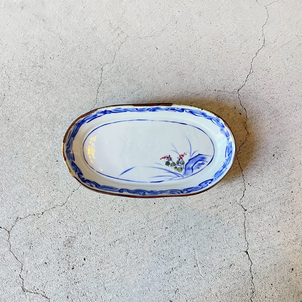 楕円平皿（花）｜TATA Pottery