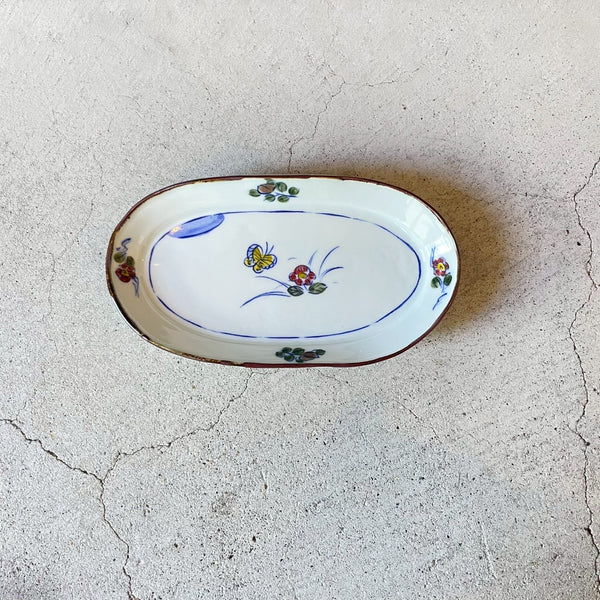 楕円平皿（蝶）｜TATA Pottery