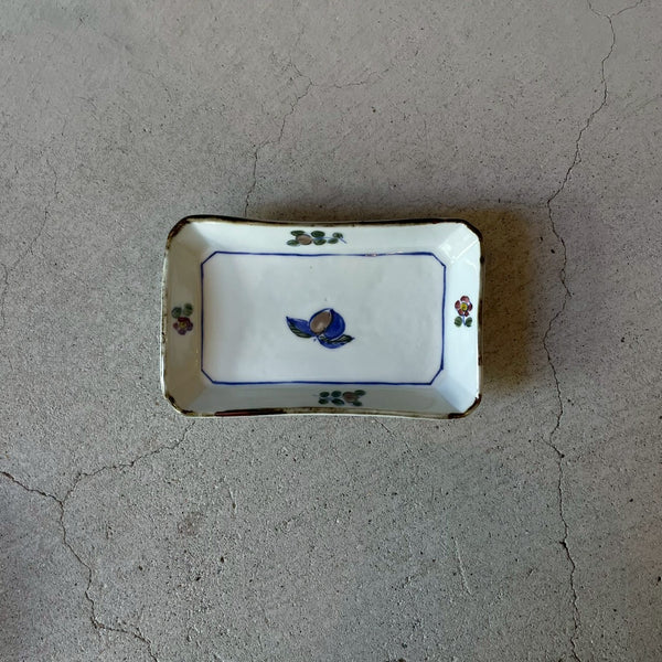 隅切長角皿（桃）｜TATA Pottery