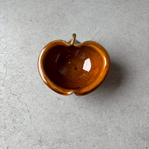 古谷製陶所　りんごの器　りんご鉢　アメ釉　　茶色 古谷製陶所 りんごの器 りんご鉢 豆 アメ釉 茶色 滋賀県甲賀市信楽町で