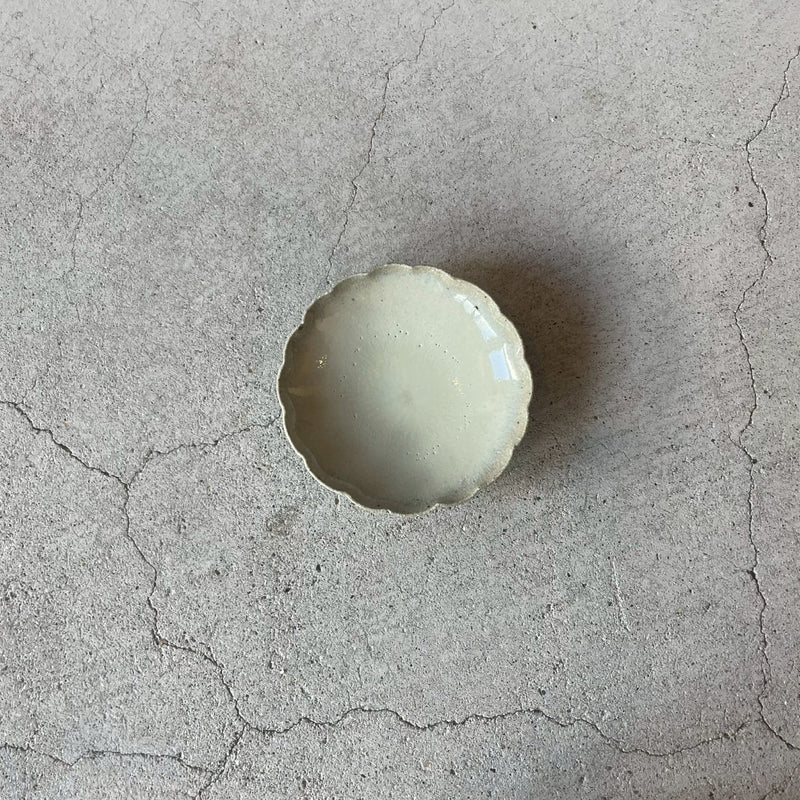 [Used for photography / 10% off] Madara Karatsu Ring Flower Small Plate | Kentaro Kiln (Karatsu ware)