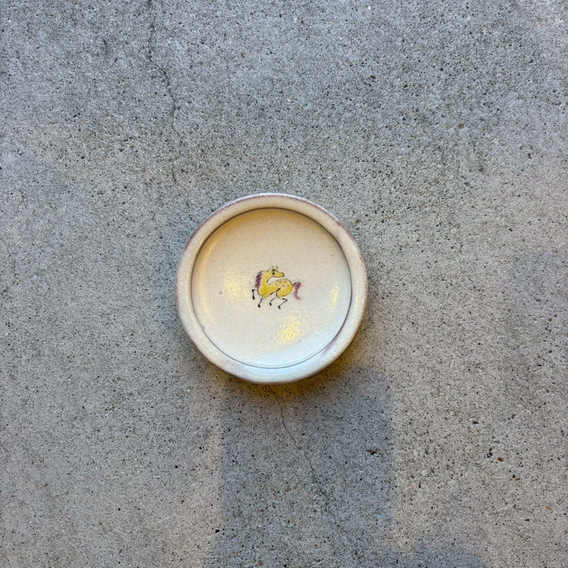 色絵うま豆皿【石井8b】