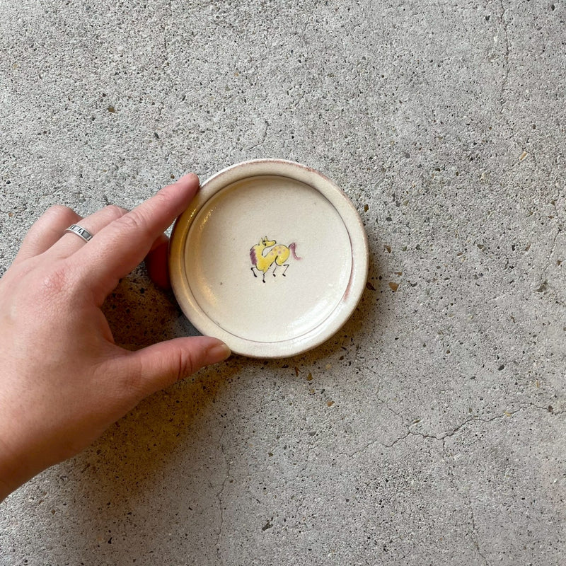 色絵うま豆皿【石井8b】