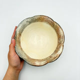 6-inch flower bowl with coarse rim and powdered finish | Furuya Pottery (Shigaraki ware, pottery)