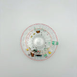 Glass Teacup &amp; Saucer (Floral Tyrolean) [MN3-2]