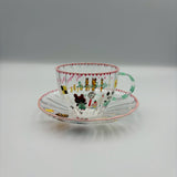 Glass Teacup &amp; Saucer (Kumatrio Sweets) [MN4-2]