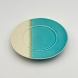 豆リム皿white x blue 【kaji21-1】