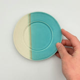 豆リム皿white x blue 【kaji21-1】