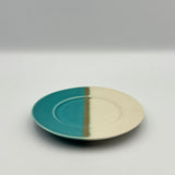 豆リム皿white x blue 【kaji21-2】