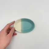 豆オーバル皿white x blue【kaji22-1】