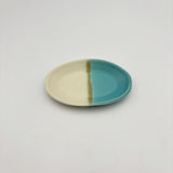 豆オーバル皿white x blue【kaji22-2】