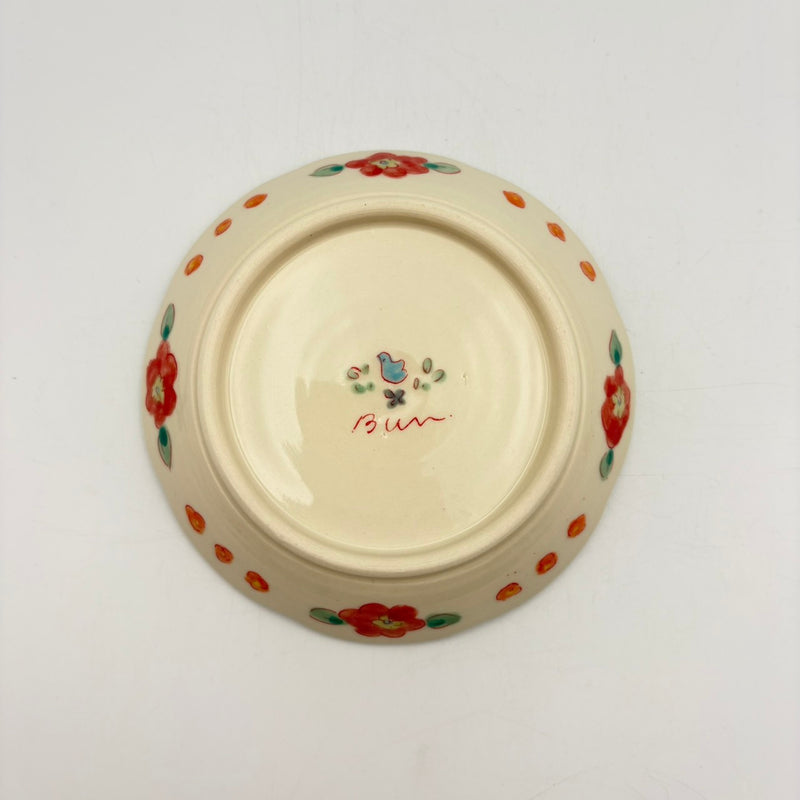 輪花絵皿 4.5寸 鳥更砂｜作家 増山 文 – nokaze｜陶器、和食器、うつわ