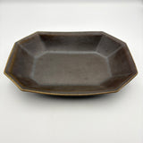 Large octagonal bowl with rust glaze | Furuya Pottery (Shigaraki ware) [Furu 25]