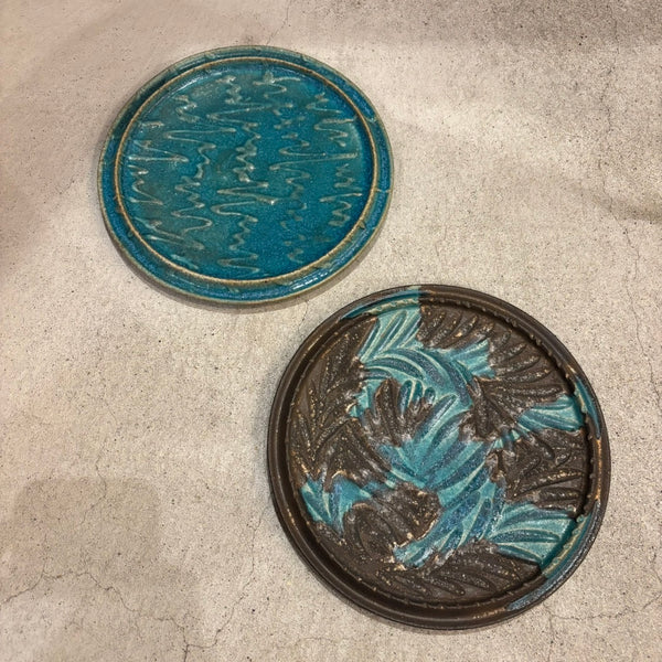 フラット丸プレート　7寸（青、青黒）【FJ25】