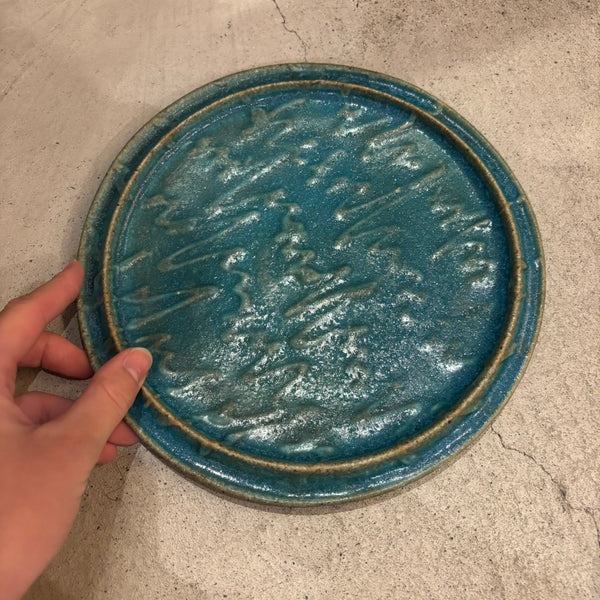 フラット丸プレート　7寸（青黒）【FJ25b】