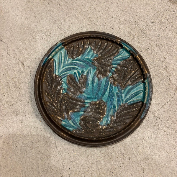 フラット丸プレート　7寸（青黒）【FJ25b】