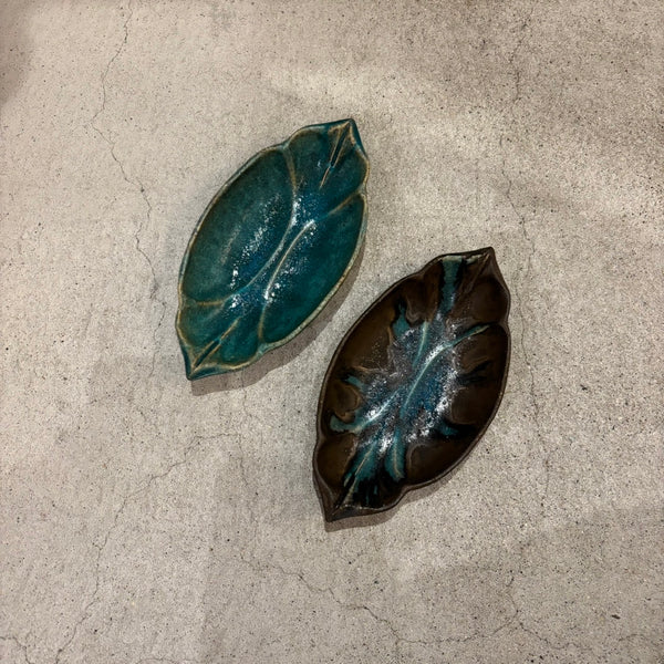 蓮楕円鉢（青、青黒）【FJ28】