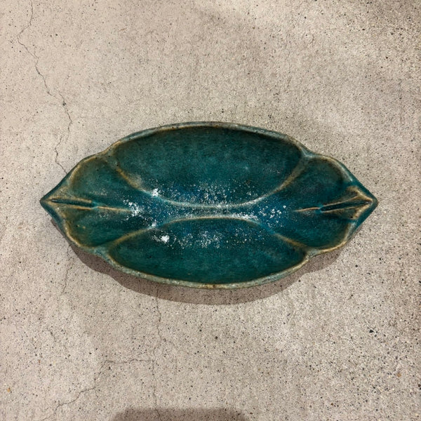 蓮楕円鉢（青、青黒）【FJ28】